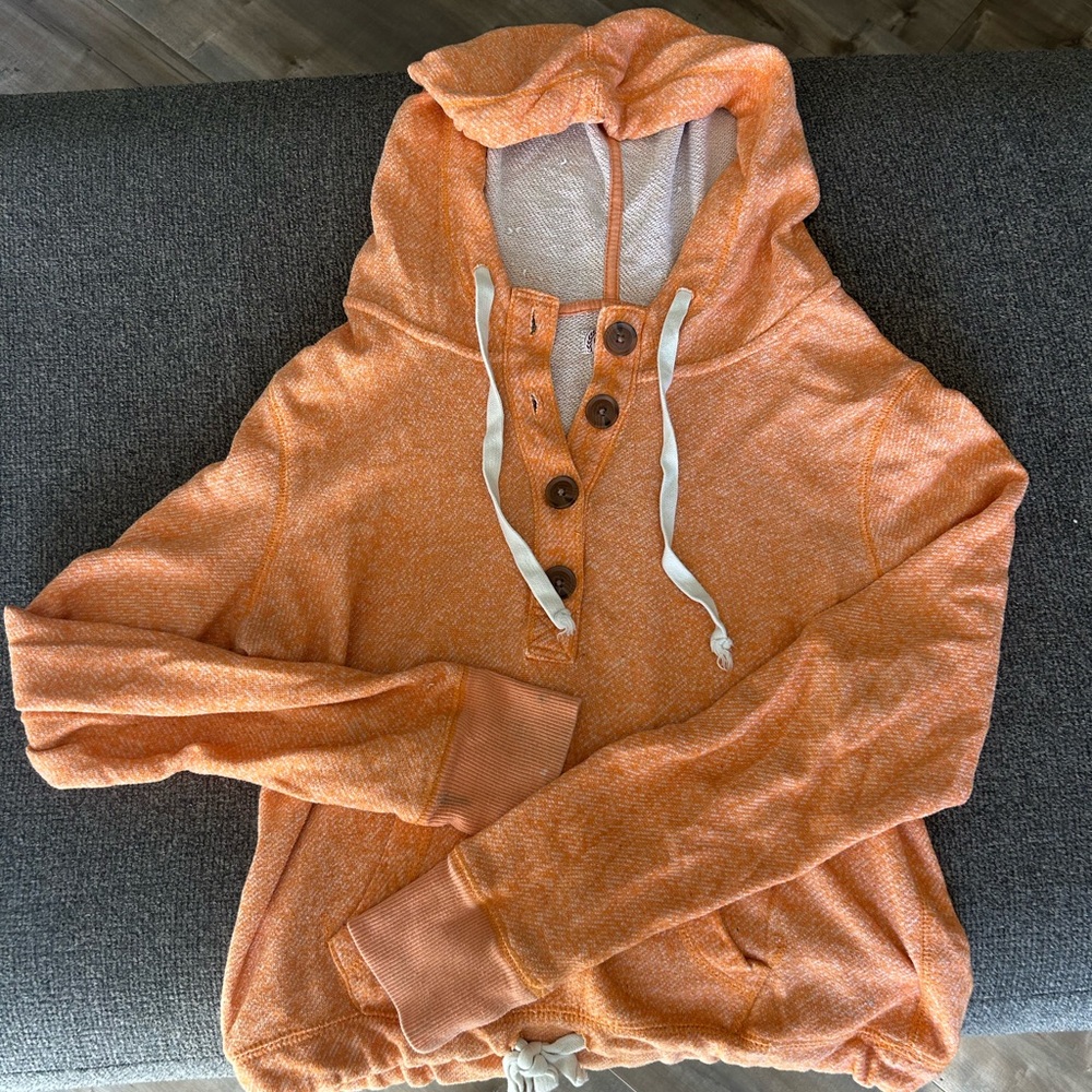 SO Women's Button-Up Orange Hoodie